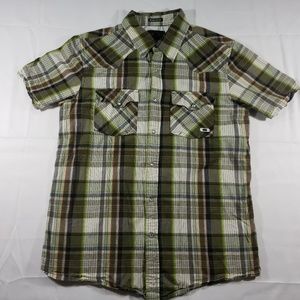 Oakley plaid Mens Size Medium cowboy style shirt